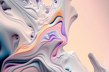 Beautiful mesmerize waves of soft colorful pattern, wavy surfaces, vintage pastel colors background ,made with Generative AI
