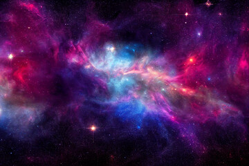 HD Wallpaper of colorful space stars galaxy nebula rendering Generative AI Content by Midjourney