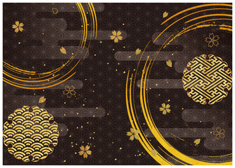 金箔筆模様和柄背景