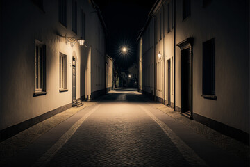 Street in the old town, generative AI
