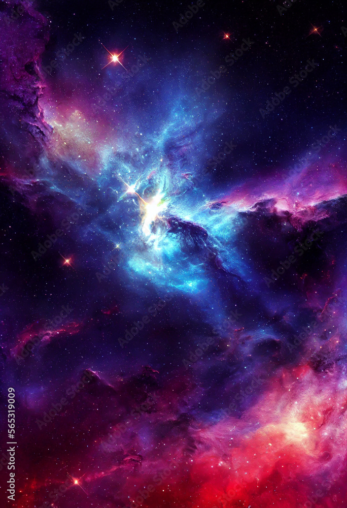 Canvas Prints hd wallpaper of space stars galaxy nebula rendering generative ai content by midjourney