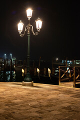 Hand-made lamps in Venice, Italy, in the winter season during the evening