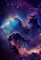 Fototapeta na wymiar HD Wallpaper of space stars galaxy nebula rendering Generative AI Content by Midjourney