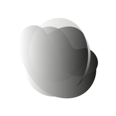 Abstract modern graphic element in gray color. Dynamic grey-black shape. Abstract gradient banner with flowing fluid shapes. Isolated background.Template for banner, logo, flyer or presentation design
