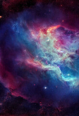 Naklejka premium HD Wallpaper of space stars galaxy nebula rendering Generative AI Content by Midjourney