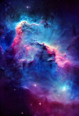 Fototapeta na wymiar HD wallpaper space nebula stars universe colorful dark blue rendering Generative AI Content by Midjourney