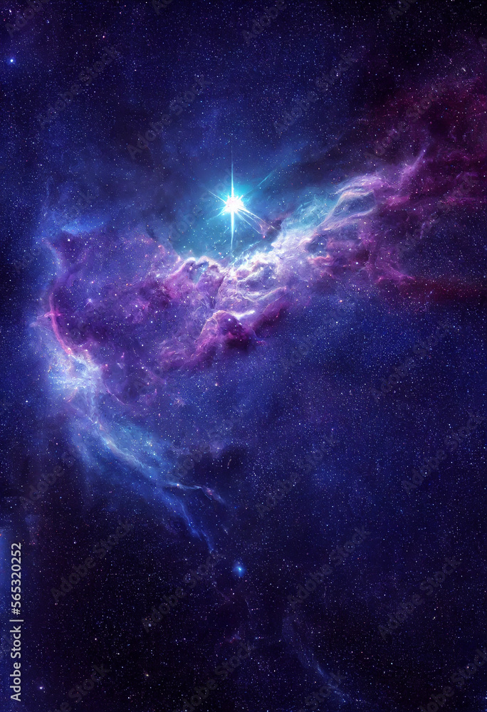 Canvas Prints hd wallpaper space nebula stars universe colorful dark blue rendering generative ai content by midjo