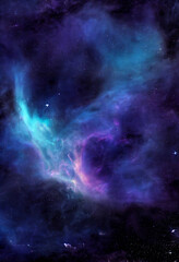 Obraz premium HD wallpaper space nebula stars universe colorful dark blue rendering Generative AI Content by Midjourney
