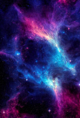 Fototapeta premium HD wallpaper space nebula stars universe colorful dark blue rendering Generative AI Content by Midjourney