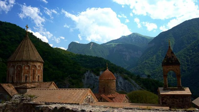 Dadivank Monastery Beautiful Mountain Landscape Timelapse