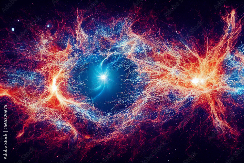 Poster the big bang theory rendering generative ai content by midjourney