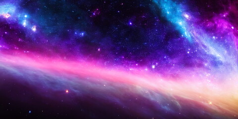 Obraz premium Colourful Deep Space Sci-Fi Stars, Clouds and Nebulas