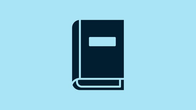 Blue User manual icon isolated on blue background. User guide book. Instruction sign. Read before use. 4K Video motion graphic animation