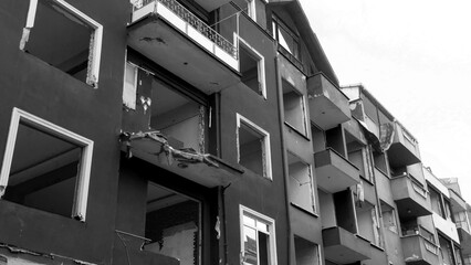 Earthquake in Turkey. Ruined houses after a massive earthquake in Turkey. 