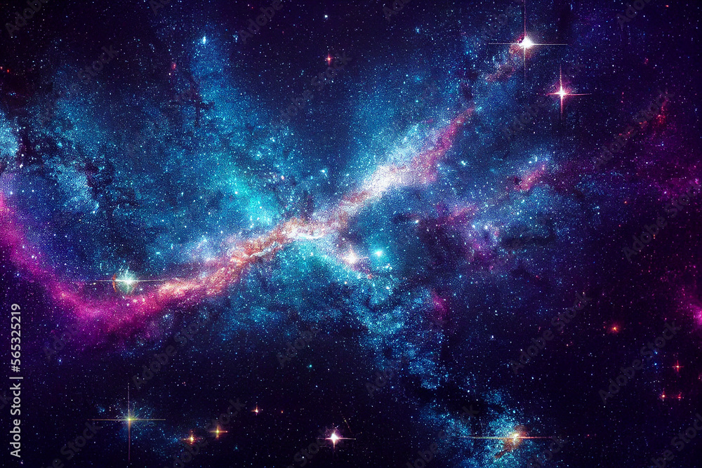 Wall mural dazzling starry sky cosmic starry sky background material generative ai content by midjourney