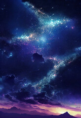 dazzling starry sky cosmic starry sky background material Generative AI Content by Midjourney
