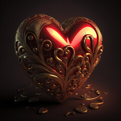 Ornamental decorative heart shape