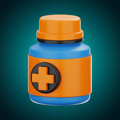 Obraz premium Premium medicine pill box icon 3d rendering on isolated background