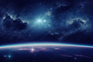 Fototapeta premium dazzling starry sky cosmic starry sky background material Generative AI Content by Midjourney