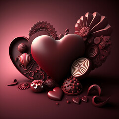 Artistic decorative heart shapes