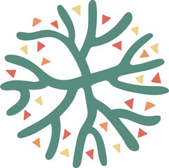 decoration top view of tree illustration.