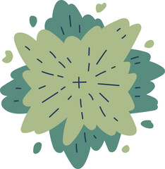 decoration top view of tree illustration.