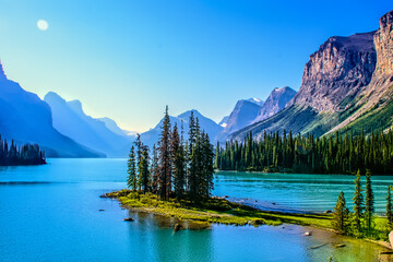 Spirit island on Lake Maligne