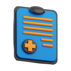 Premium medicine patient document icon 3d rendering on isolated background PNG