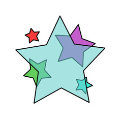 green star with red star