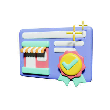 Verified Store 3D Icon