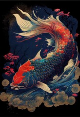 Oriental Japanese style abstract pattern background - generative ai