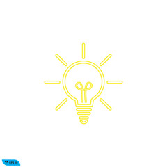 Icon vector graphic of lamp sign yellow line