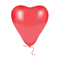 Red heart balloon isolated on a white background