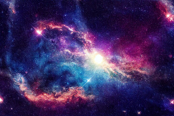 Naklejka premium dazzling starry sky cosmic starry sky background material Generative AI Content by Midjourney