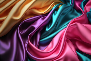 Silk Satin Background: A Beautiful Abstract Stock Photo of Soft Wavy Folds in the Fabric for Weddings, Anniversaries, Valentine's Day and Love