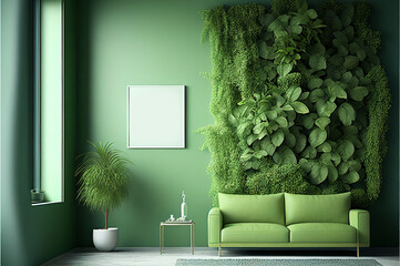 modern living room green natural minimalist