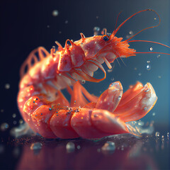Shrimp | Raw Shrimp | Live shrimp | Alive shrimp | Seafood | AI Generative | Hyper realistic | Photorealism