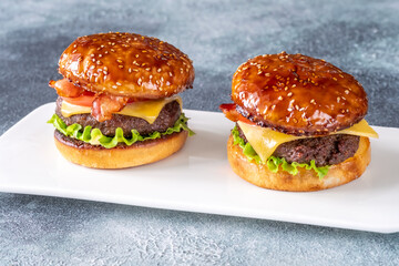 Hamburgers on the plate