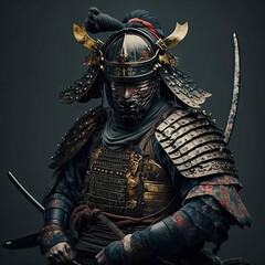 Samurai. Ancient. Traditional Japanese. Generative AI