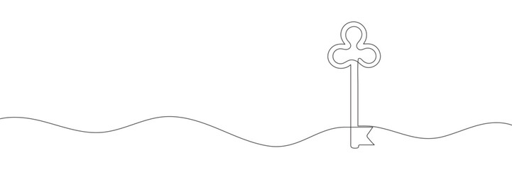 Key continuous drawing in one line. Key home continuous line. Vector illustration
