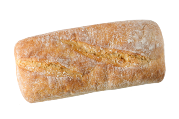 Fresh baked ciabatta loaf wheat bread isolated 