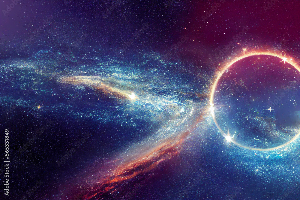 Poster Starry universe galaxy renderings concept map Generative AI Content by Midjourney