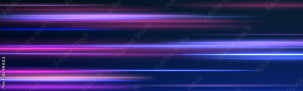 Poster Magic moving fast speed police lines. Laser beams luminous abstract sparkling isolated on a transparent background. Abstract neon color glowing lines background.