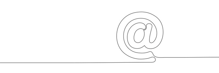 Continuous mail rendering. One line email icon. Vector illustration
