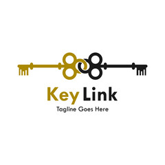 Key link logo template illustration