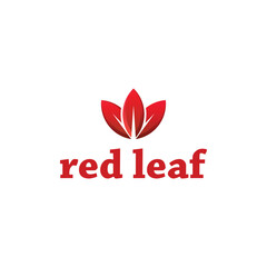 Creative red leaf logo design
