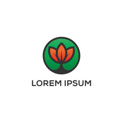 Modern colored lotus logo design