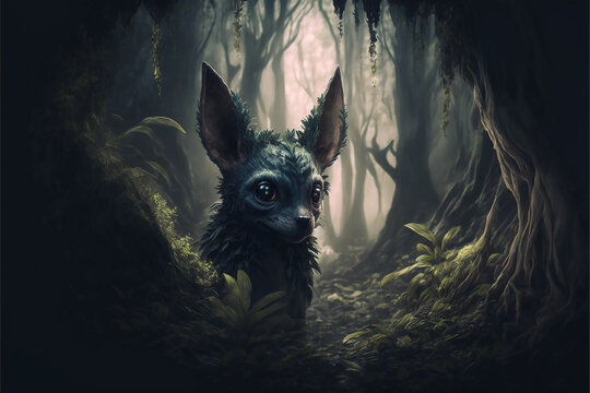 Chupacabra, a legendary creature from Latin America. Monster from the Americas. Generative AI.