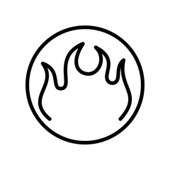 Naklejka premium Fire Vector Icon. Vector sign in simple style isolated on white background.