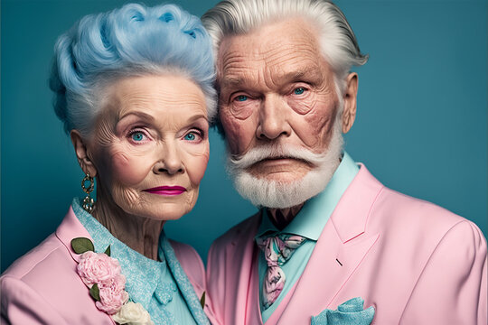 Happy Old Couple, Elegant, Senior Couple Smiling, Nursing Home, Pensioner, Rich, Cruise For Seniors, Generative Ai